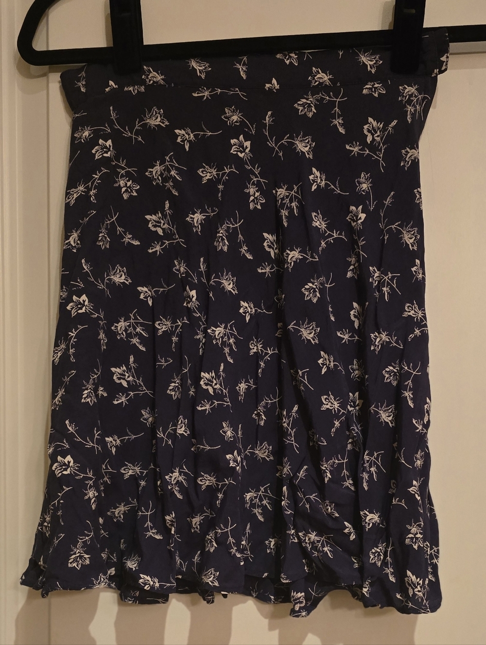 GAP Navy Skater Skirt with White Floral Print